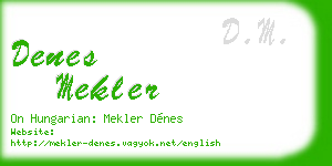denes mekler business card